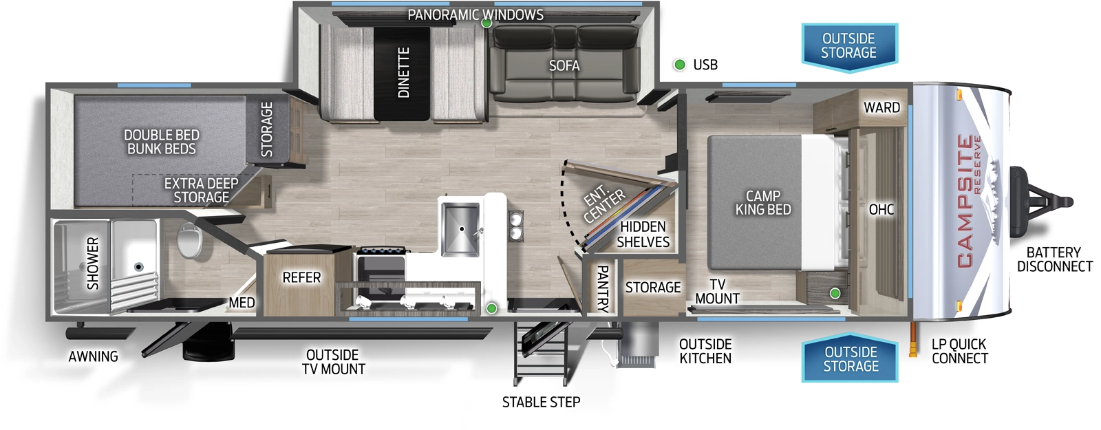 Campsite Ultra 26CJL Floorplan