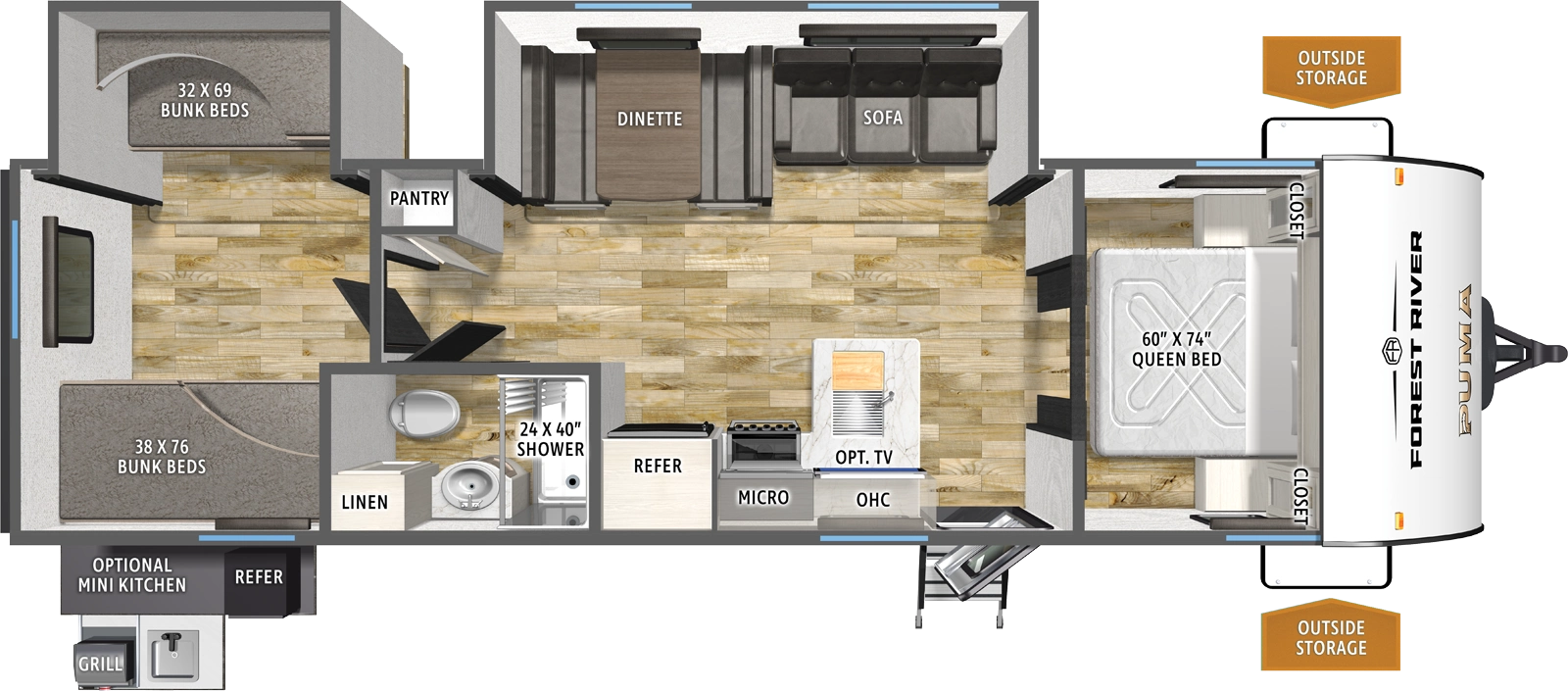 Puma Camping Edition 305BHCE Floorplan